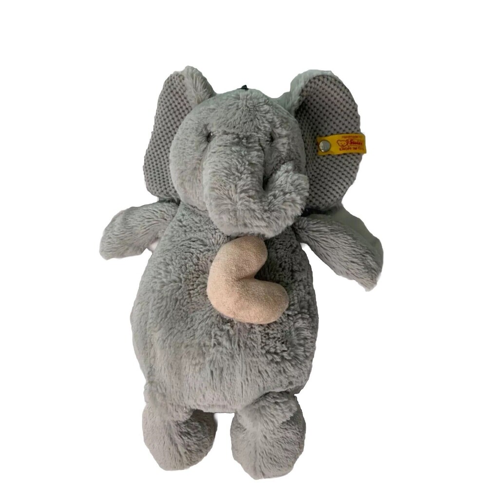 Retired STEIFF Elephant Plush Gray Pink Stuffed Animal Germany Excellent Cond